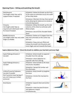 Opening Poses – Sitting and Watching the Breath