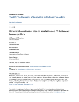 IV. Dust Energy Balance Problem