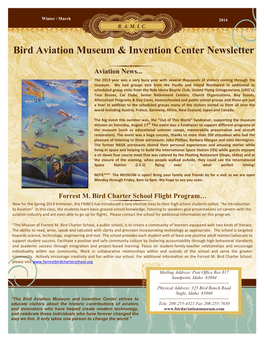 Bird Aviation Museum & Invention Center Newsletter