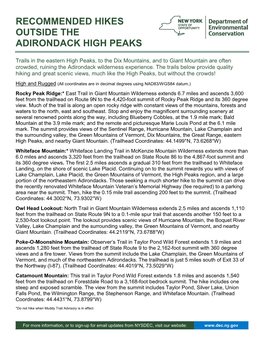 Recommended Hikes Outside the Adirondack High Peaks