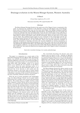 Drainage Evolution in the Moore-Monger System, Western Australia