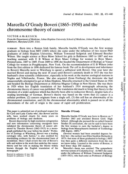 Chromosome Theory of Cancer