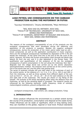 Ecological Consequences of Petrol Utilization