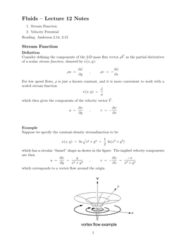 Fluids – Lecture 12 Notes 1