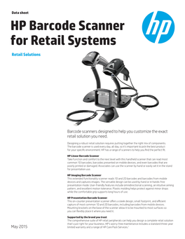 HP Barcode Scanner for Retail Systems