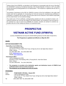 Prospectus Vietnam Active Fund (Vfmvfa)