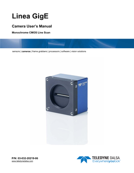 Linea Gige Series Camera Contents • 1 Camera Information Feature Descriptions