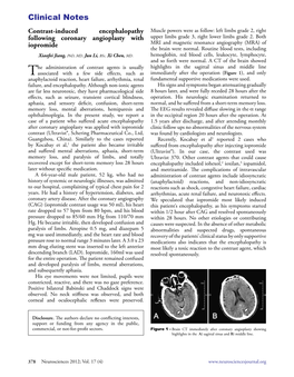 Contrast-Induced Encephalopathy Following Coronary Angioplasty with Iopromide