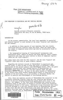 Cyst Nematodes in Equatorial and Hot Tropical Regions