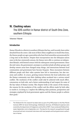 16. Clashing Values the 2015 Conflict in Hamar District of South Omo Zone, Southern Ethiopia