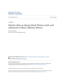 History, Myth, and Aislamiento in Baja California, Mexico Ryan B