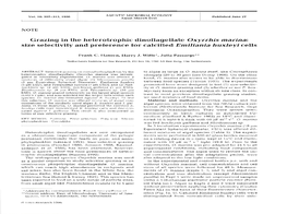 Grazing in the Heterotrophic Dinoflagellate Oxyrrhis Marina: Size Selectivity and Preference for Calcified Emiliania Huxleyi Cells