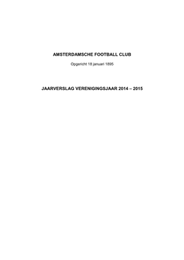 Amsterdamsche Football Club Jaarverslag