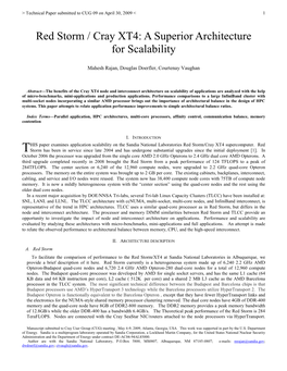 Red Storm / Cray XT4: a Superior Architecture for Scalability