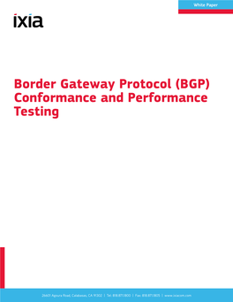 Border Gateway Protocol (BGP) Conformance and Performance Testing