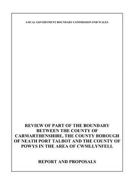 Cwmllynfell Final Report