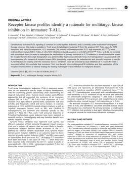 Receptor Kinase Profiles Identify a Rationale for Multitarget Kinase