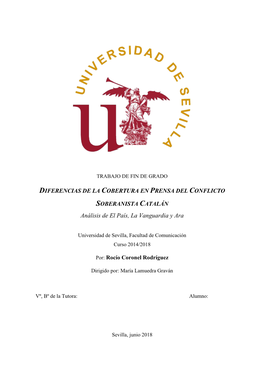 Diferencias De La Cobertura En Prensa Del Conflicto Soberanista Catalán Rocío Coronel Rodríguez