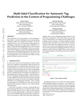 Multi-Label Classification for Automatic Tag Prediction in the Context of Programming Challenges