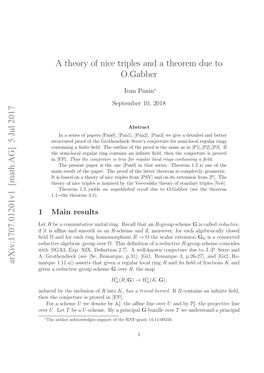 Arxiv:1707.01201V1 [Math.AG] 5 Jul 2017 a Theory of Nice Triples and a Theorem Due to O.Gabber