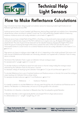 Light – How to Make Reflectance Calculations