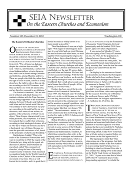 SEIA NEWSLETTER on the Eastern Churches and Ecumenism