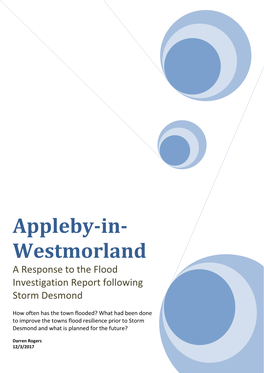Appleby-In- Westmorland a Response to the Flood Investigation Report Following Storm Desmond