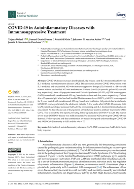 COVID-19 in Autoinflammatory Diseases with Immunosuppressive