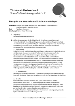 Tischtennis Kreisverband Schmalkalden-Meiningen-Suhl E.V