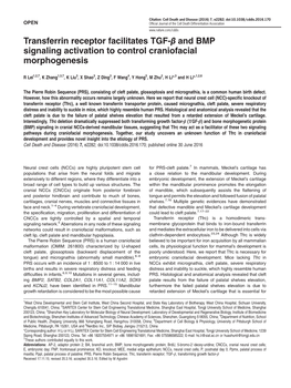 Transferrin Receptor Facilitates TGF-Β And