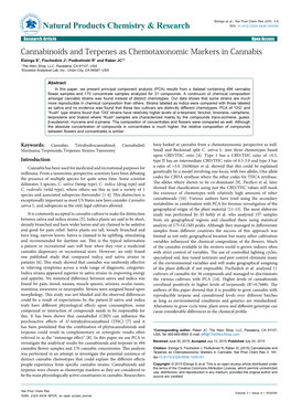 Cannabinoids and Terpenes As Chemotaxonomic Markers in Cannabis