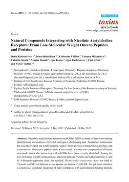 Natural Compounds Interacting with Nicotinic Acetylcholine Receptors: from Low-Molecular Weight Ones to Peptides and Proteins