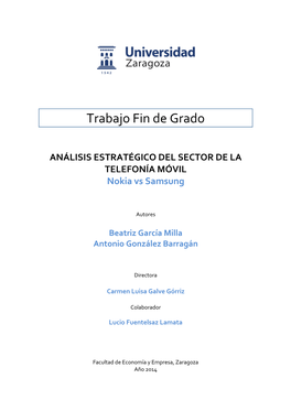 ANÁLISIS ESTRATÉGICO DEL SECTOR DE LA TELEFONÍA MÓVIL Nokia Vs Samsung
