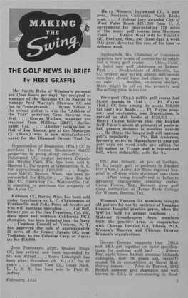 THE GOLF NEWS in BRIEF CC Protest Sale Saying Absent Servicemen Members Should Have Had Chance to Pass by HERB GRAFFIS on Sale
