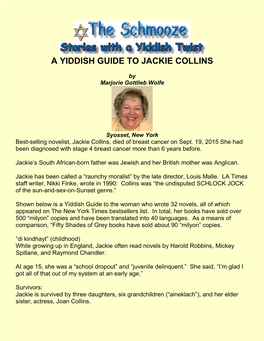 A Yiddish Guide to Jackie Collins