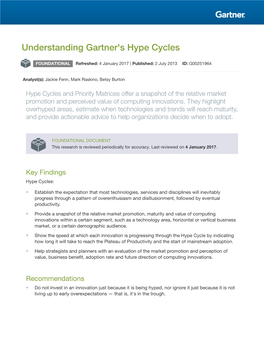 Understanding Gartner's Hype Cycles