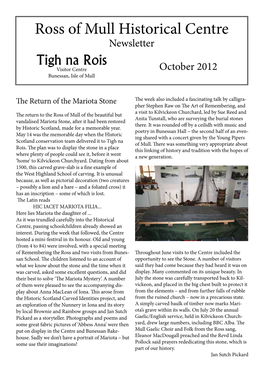 Autumn 2012 Newsletter