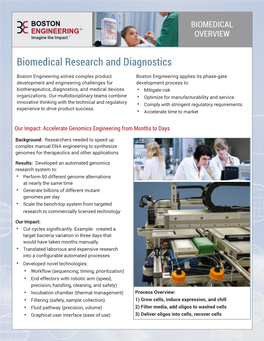 Biomedical Research and Diagnostics