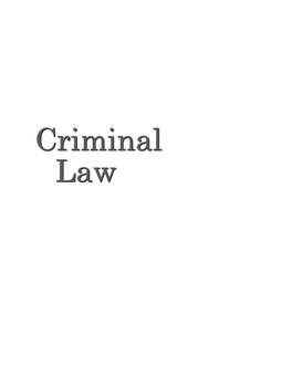 Criminal Law Overview