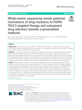 Whole-Exome Sequencing Reveals Potential Mechanisms of Drug