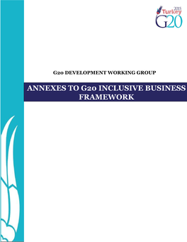 Annexes to G20 Inclusive Business Framework