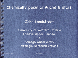 The Chemically Peculiar a and B Stars [PDF]