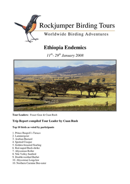Ethiopia Endemics