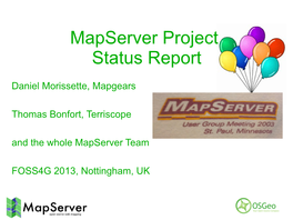 Mapserver Project Status Report