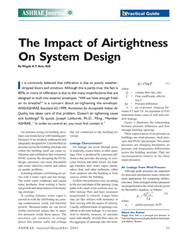 The Impact of Airtightness on System Design by Wagdy A.Y