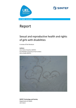 Sexual and Reproductive Health and Rights of Girls with Disabilities. a Review of Literature