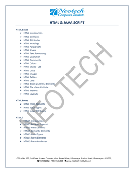 Html & Java Script