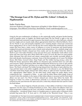 “The Strange Case of Dr. Dylan and Mr. Cohen”: a Study in Hyphenation