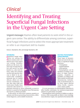 Clinical Identifying and Treating Superficial Fungal Infections in the Urgent Care Setting