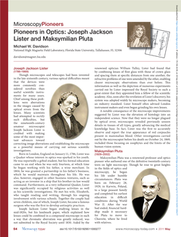 Joseph Jackson Lister and Maksymilian Pluta Michael W